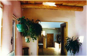 experimental passive solar pumice-crete & adobe residence in Santa Fe, New Mexico