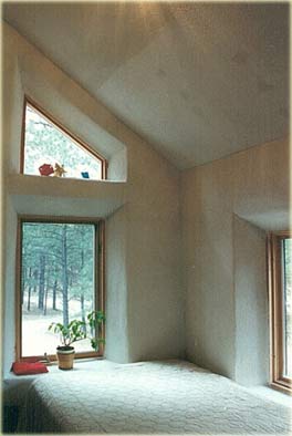 splayed windows in lightweight concrete house